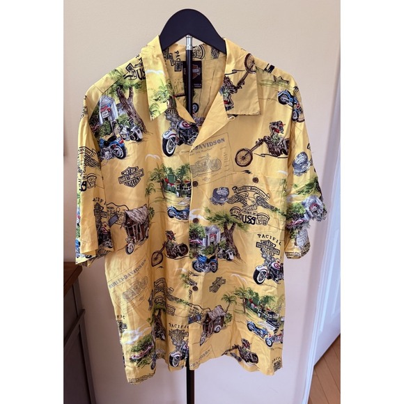 Harley-Davidson Other - Harley Davidson Hawaiian Shirt XL 100% Viscose Made in Hawaii AS IS Large Rip